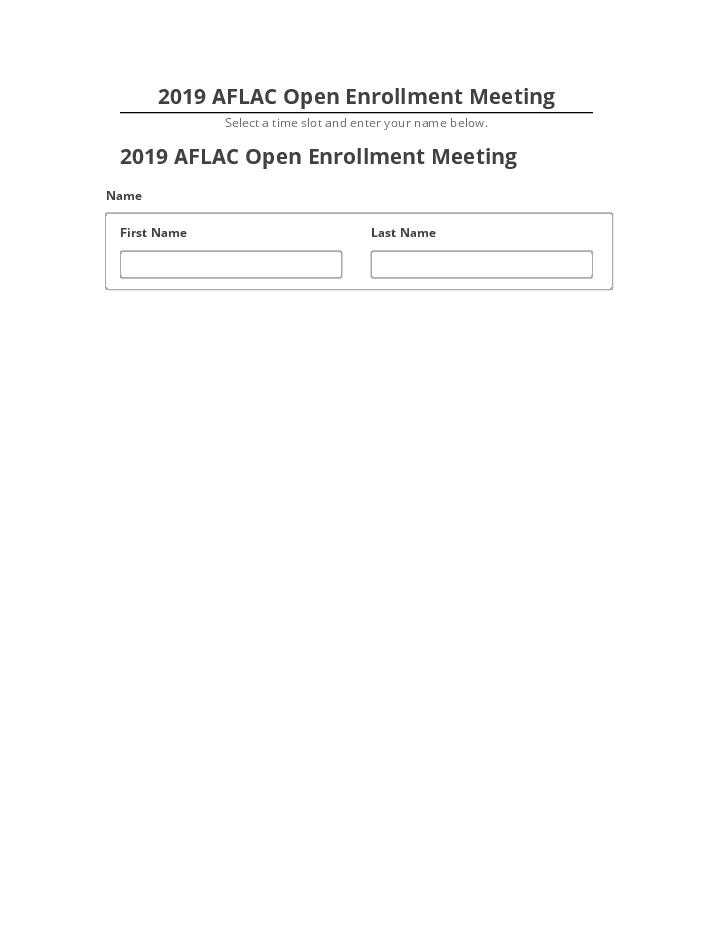 Pre-fill 2019 AFLAC Open Enrollment Meeting Salesforce