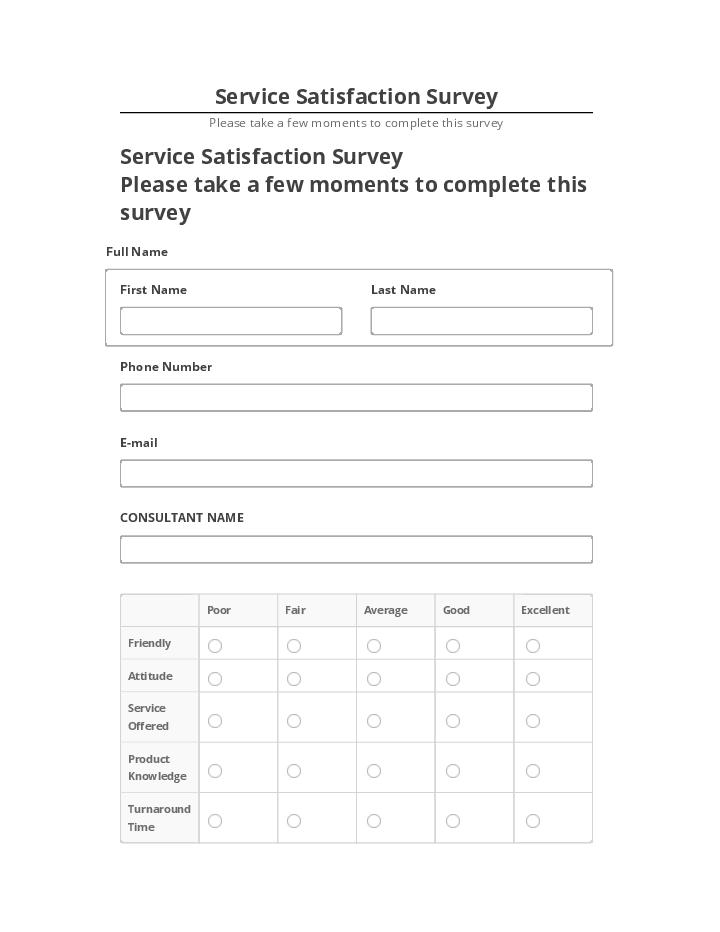 Pre-fill Service Satisfaction Survey Salesforce