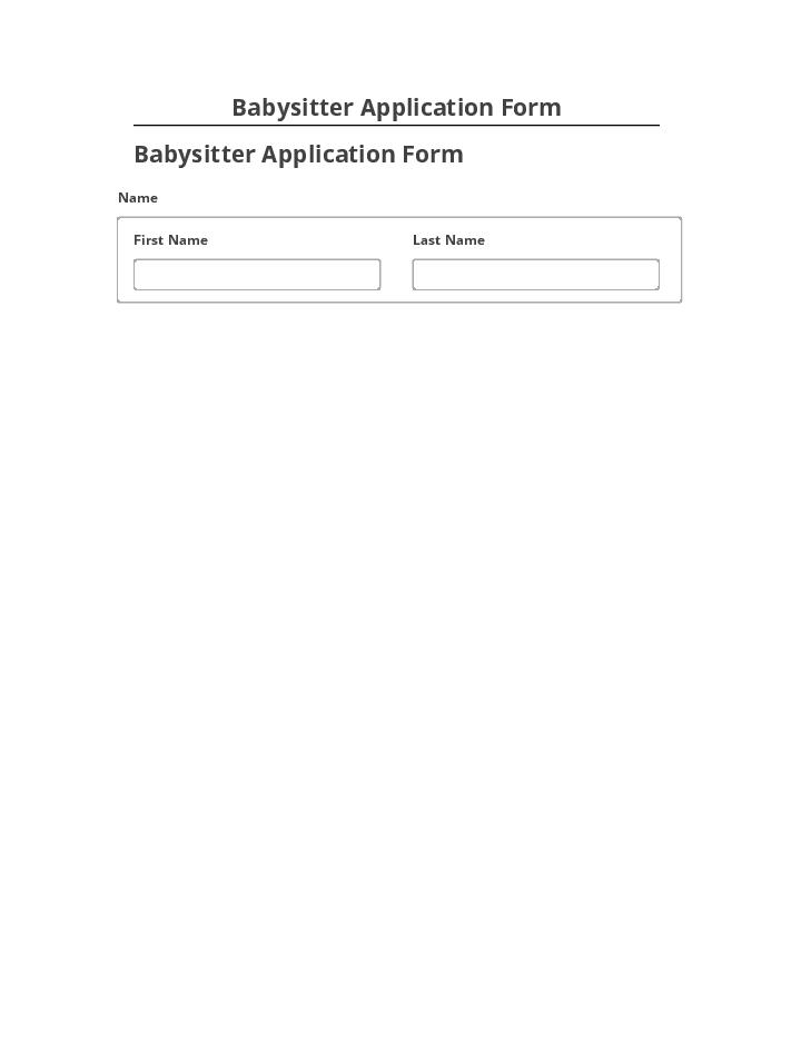 Pre-fill Babysitter Application Form Netsuite