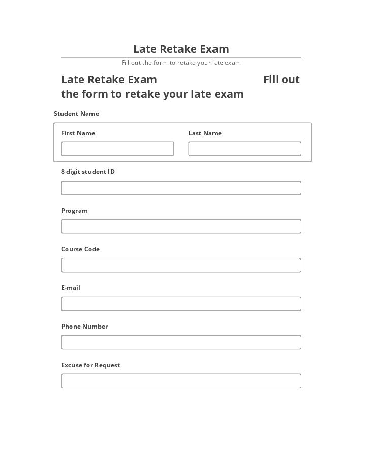 Arrange Late Retake Exam Netsuite