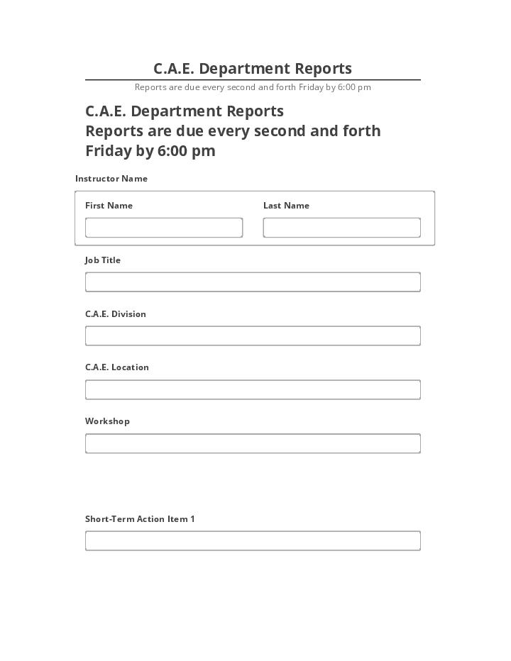 Automate C.A.E. Department Reports Netsuite