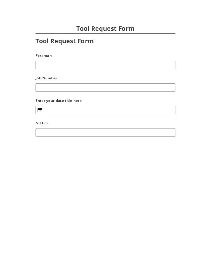 Arrange Tool Request Form