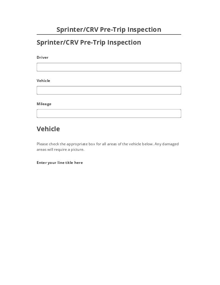 Manage Sprinter/CRV Pre-Trip Inspection