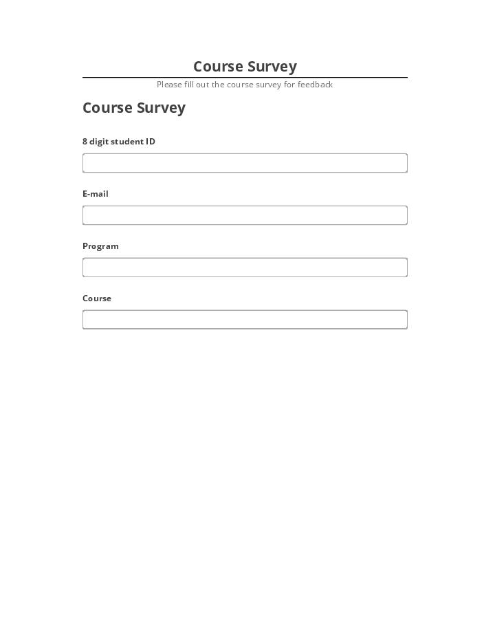 Manage Course Survey Netsuite