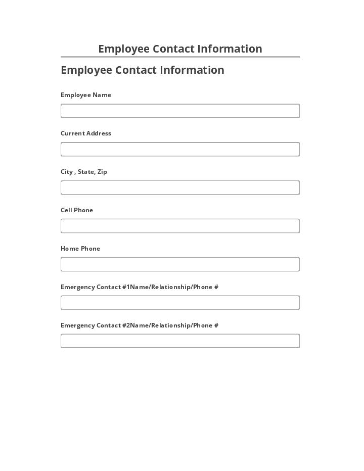 Arrange Employee Contact Information Netsuite