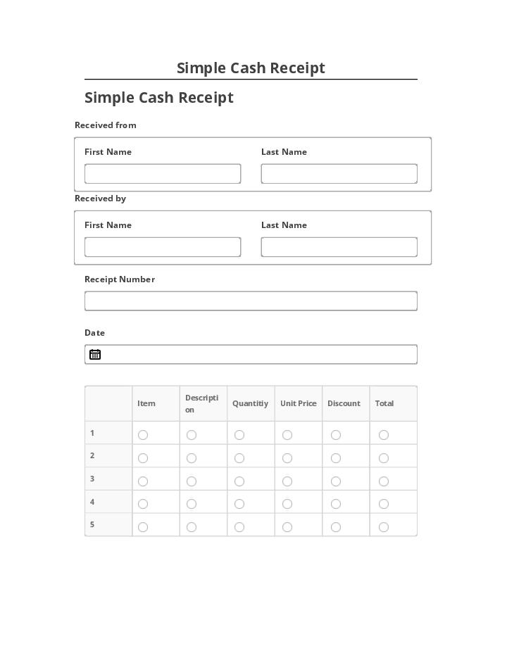 Integrate Simple Cash Receipt