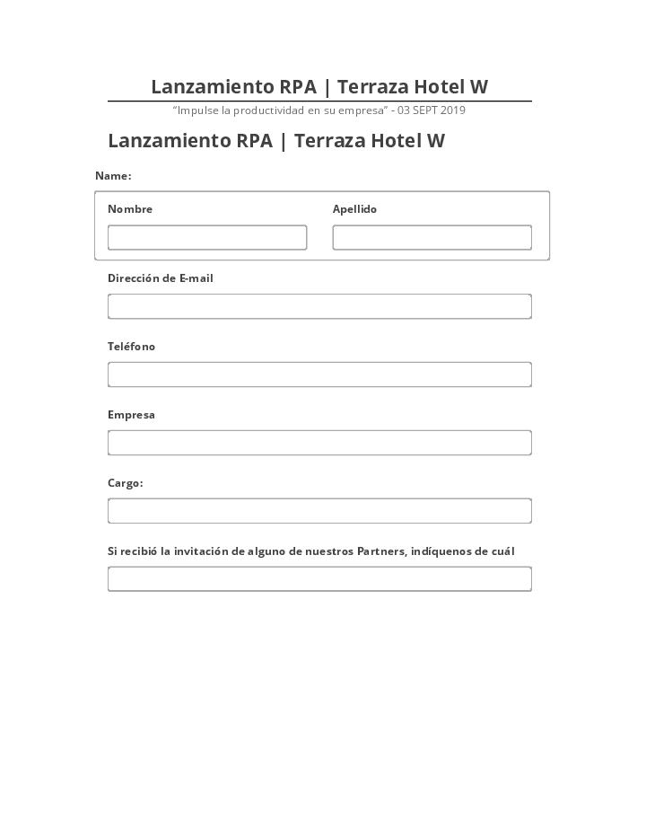 Manage Lanzamiento RPA | Terraza Hotel W Microsoft Dynamics