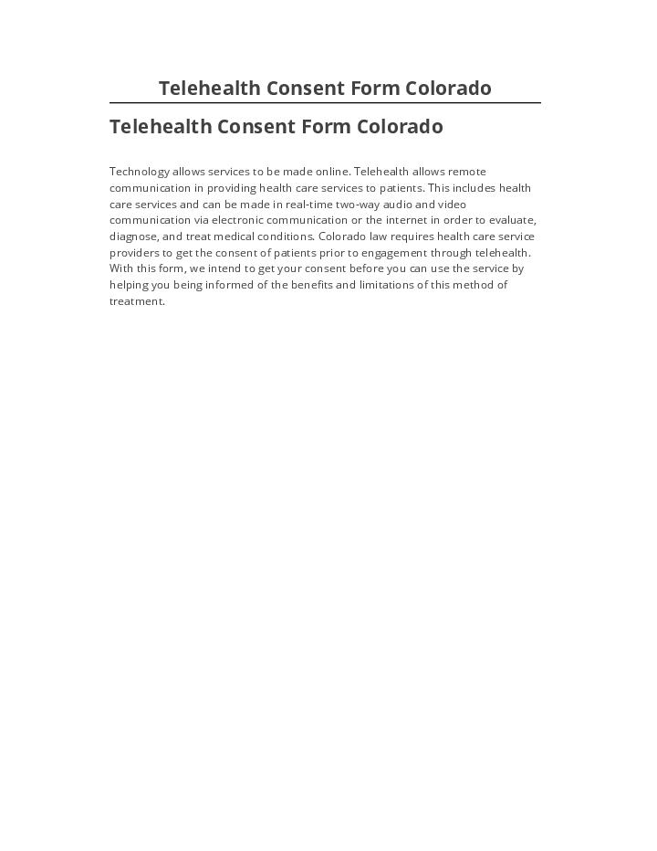 Export Telehealth Consent Form Colorado