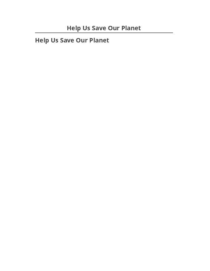 Automate Help Us Save Our Planet
