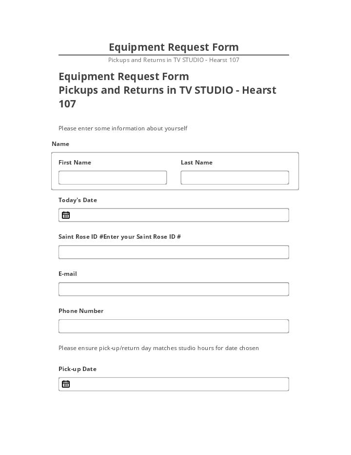 Synchronize Equipment Request Form