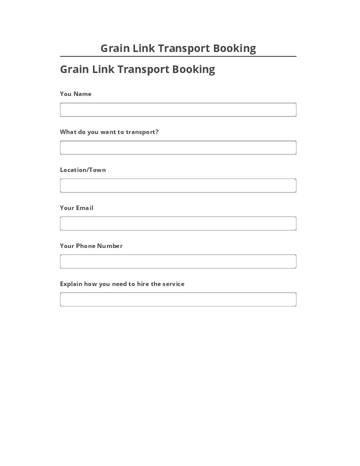 Update Grain Link Transport Booking Salesforce