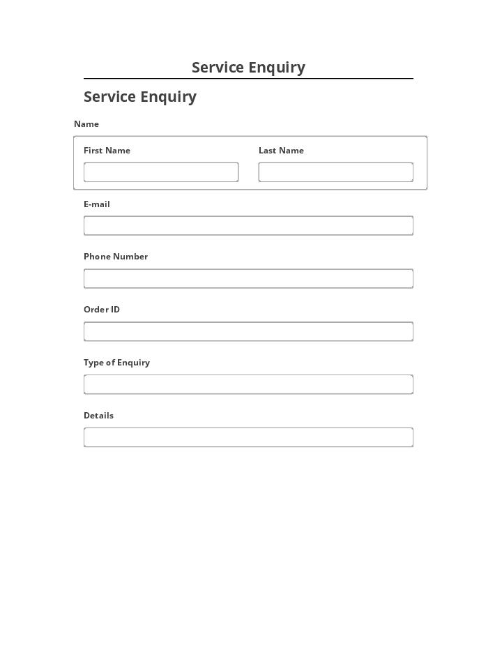 Arrange Service Enquiry Microsoft Dynamics