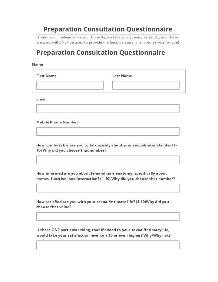 Integrate Preparation Consultation Questionnaire Microsoft Dynamics