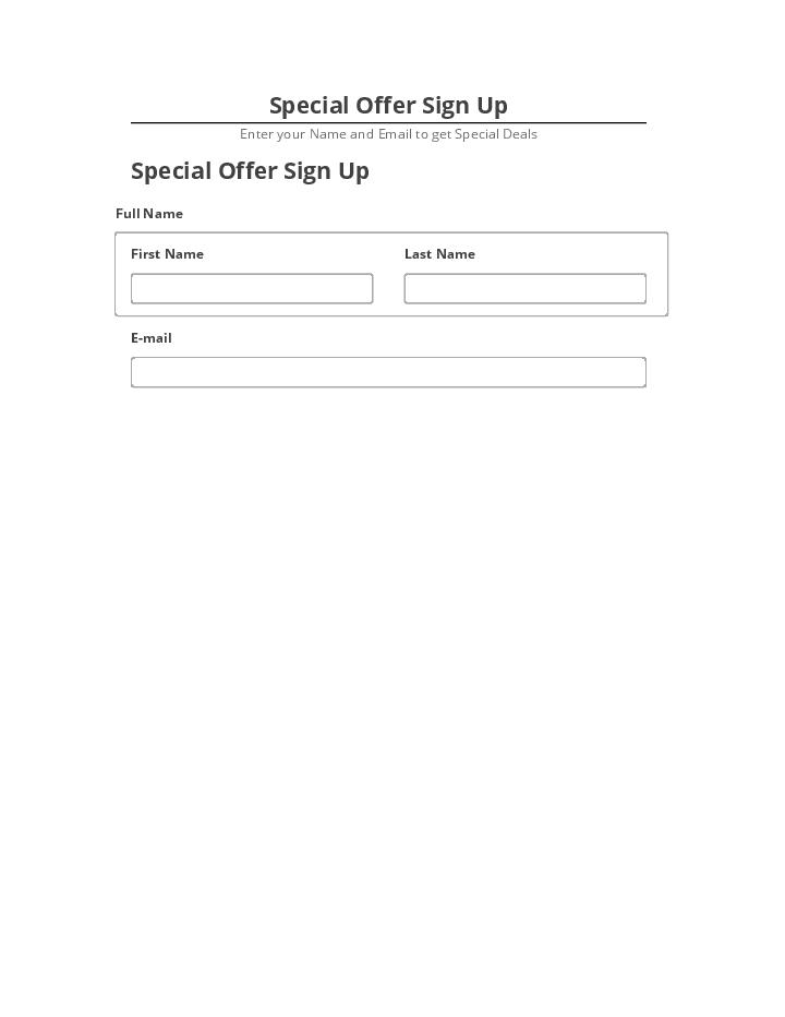 Incorporate Special Offer Sign Up Salesforce