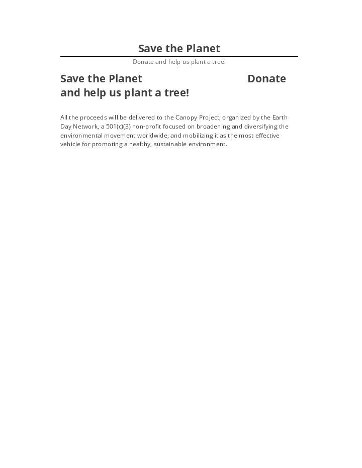 Update Save the Planet Netsuite