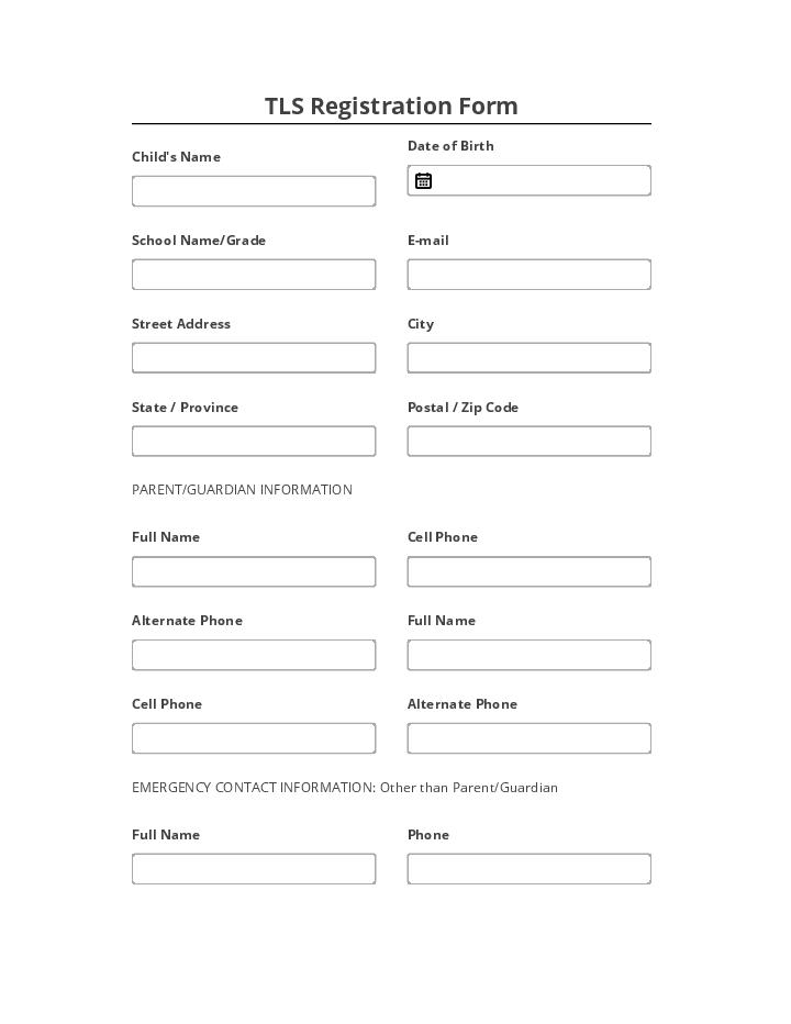 Arrange TLS Registration Form