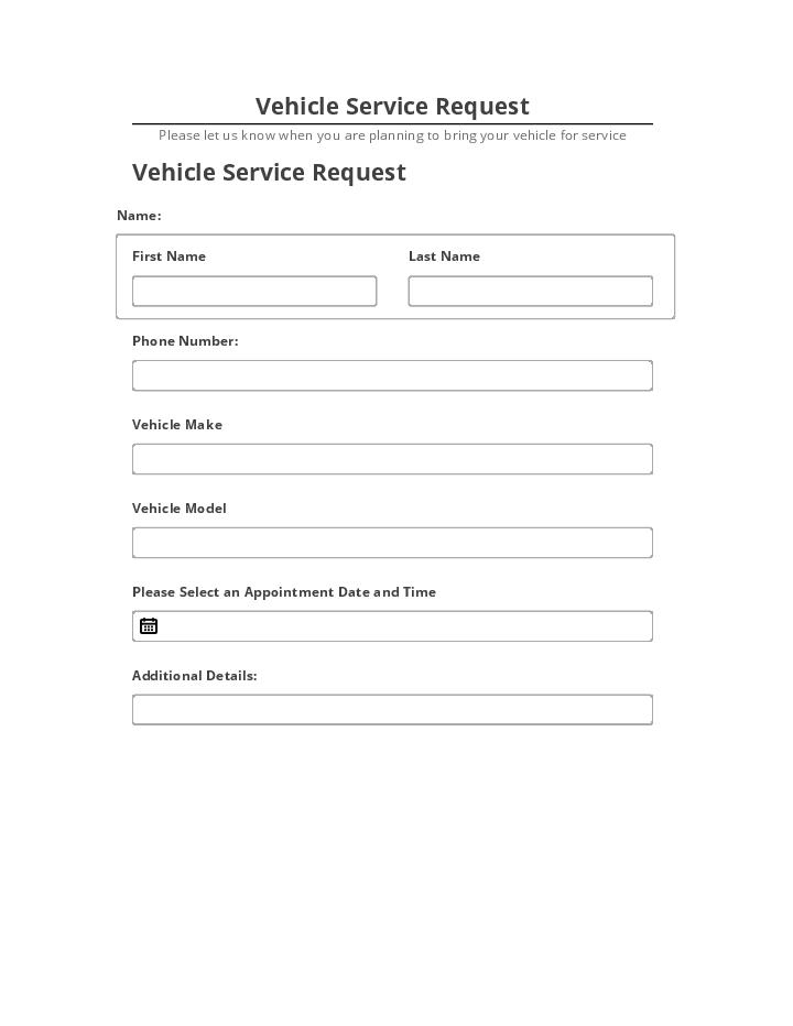 Integrate Vehicle Service Request