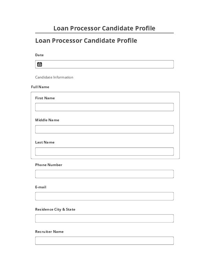 Integrate Loan Processor Candidate Profile Salesforce