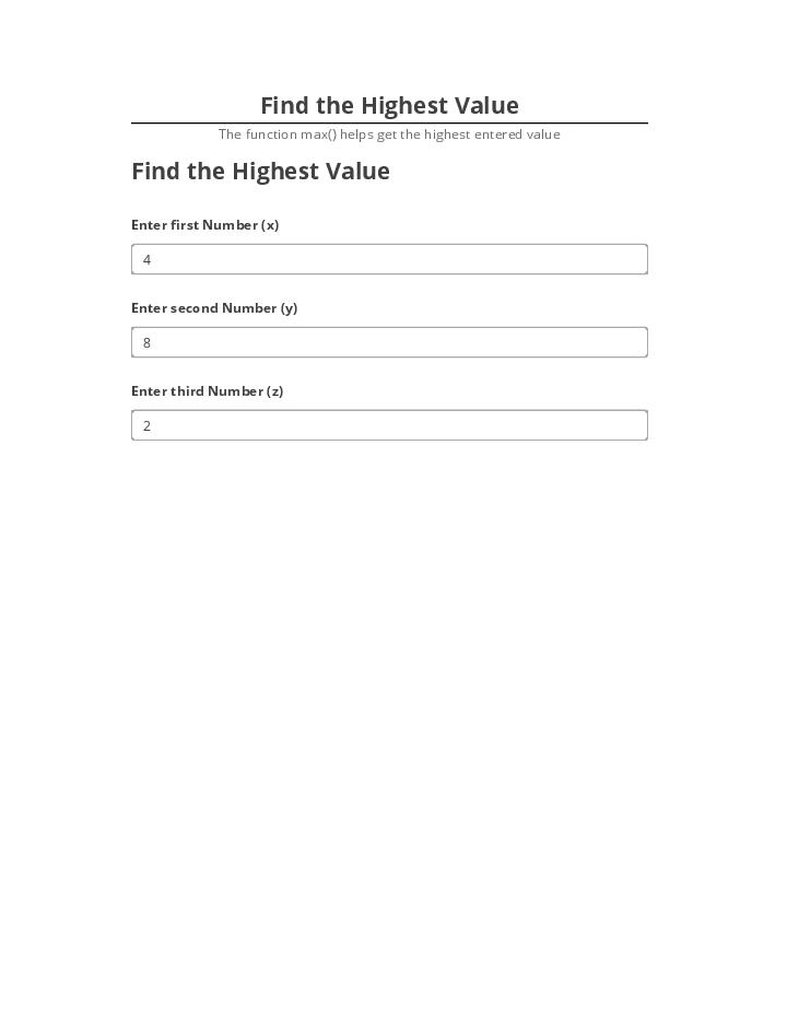 Arrange Find the Highest Value Salesforce