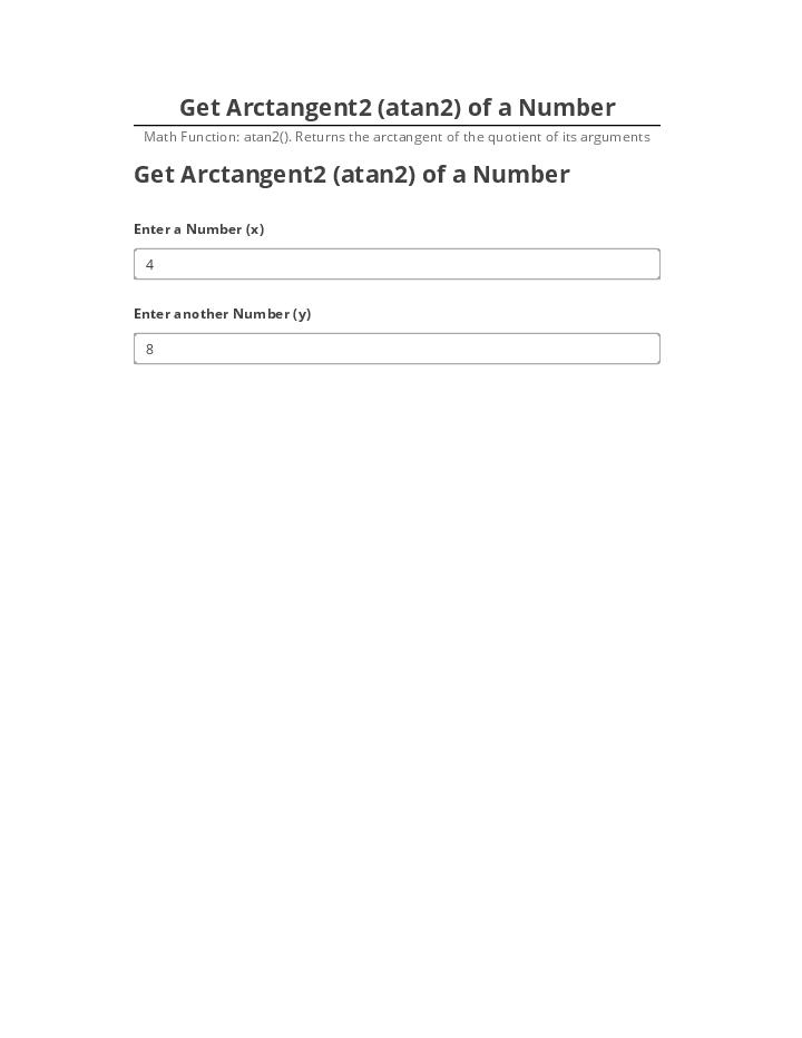 Arrange Get Arctangent2 (atan2) of a Number Microsoft Dynamics