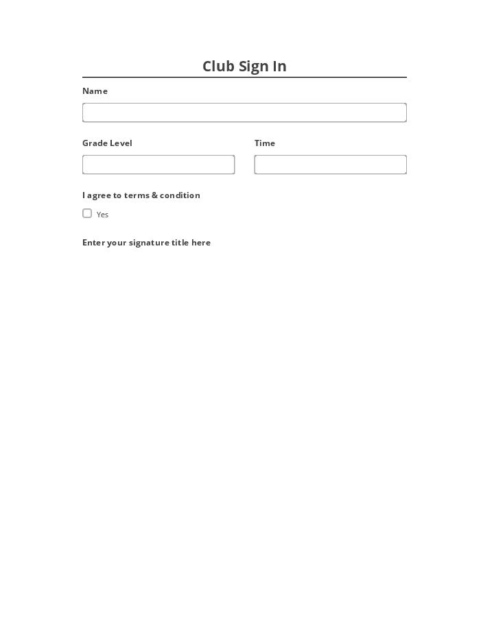 Automate Club Sign In Form Salesforce