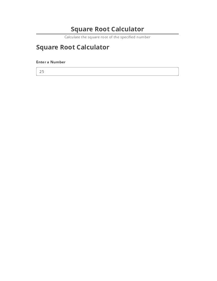 Arrange Square Root Calculator