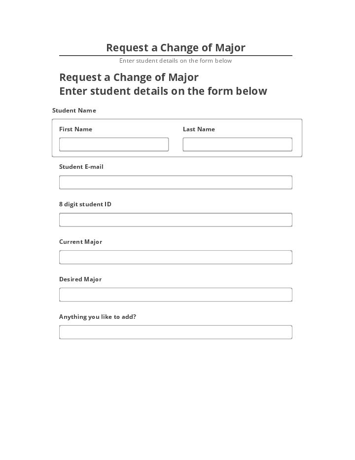 Extract Request a Change of Major Salesforce