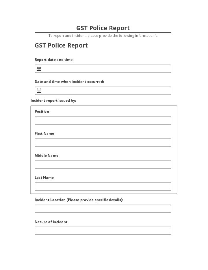 Manage GST Police Report Salesforce