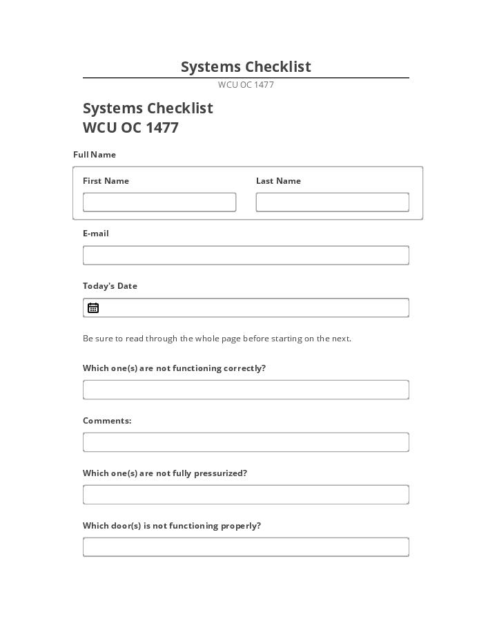 Automate Systems Checklist Netsuite