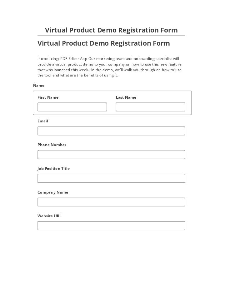 Automate Virtual Product Demo Registration Form Netsuite