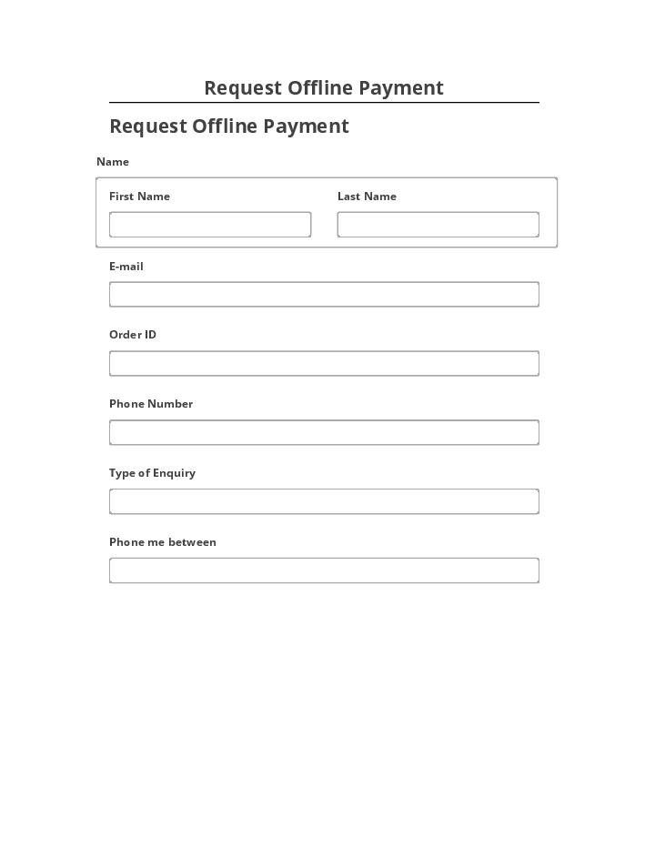Synchronize Request Offline Payment Salesforce