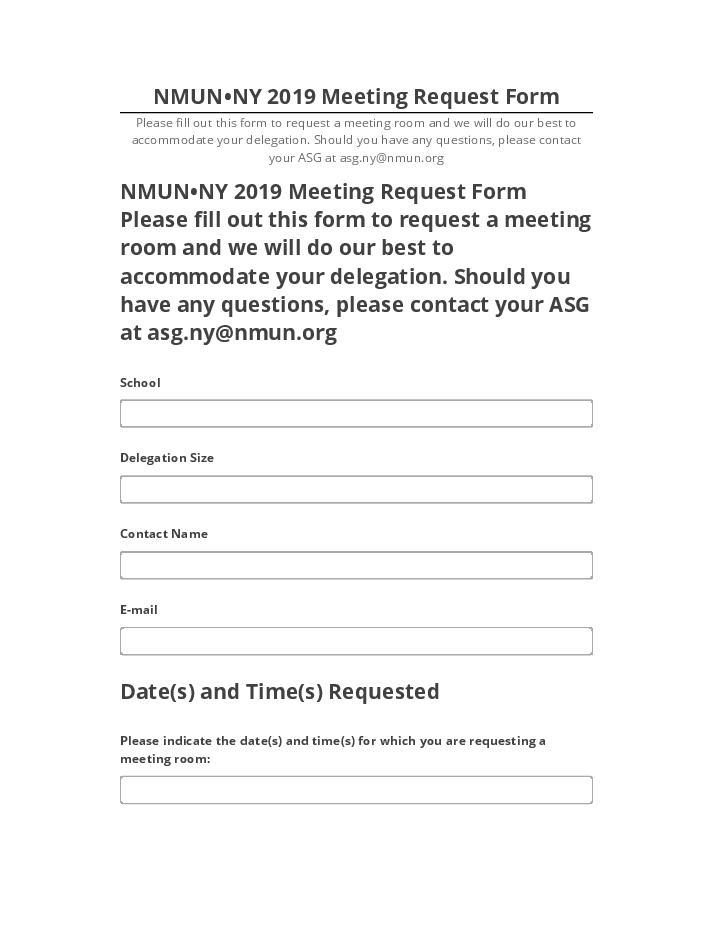 Manage NMUN•NY 2019 Meeting Request Form Salesforce