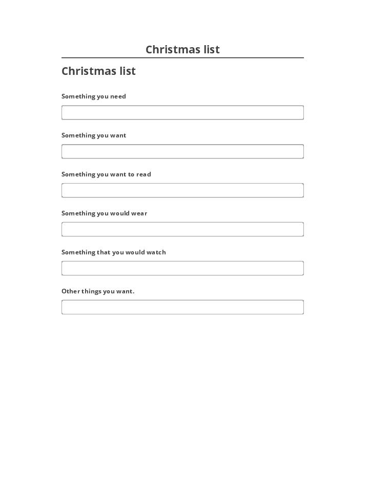 Integrate Christmas list