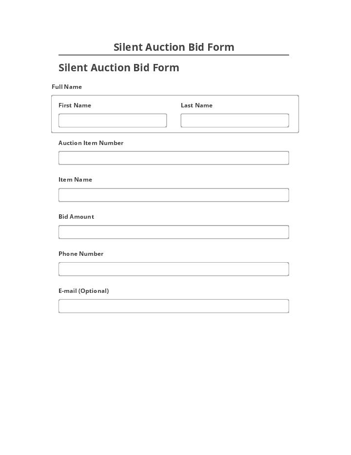 Manage Silent Auction Bid Form