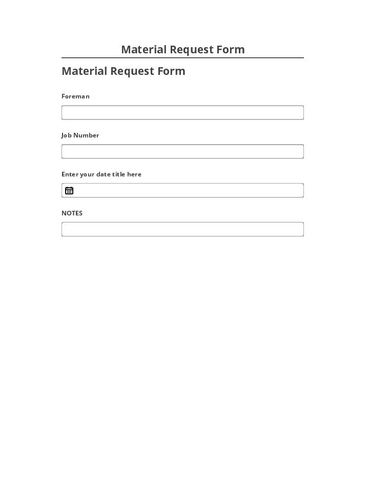 Export Material Request Form Salesforce