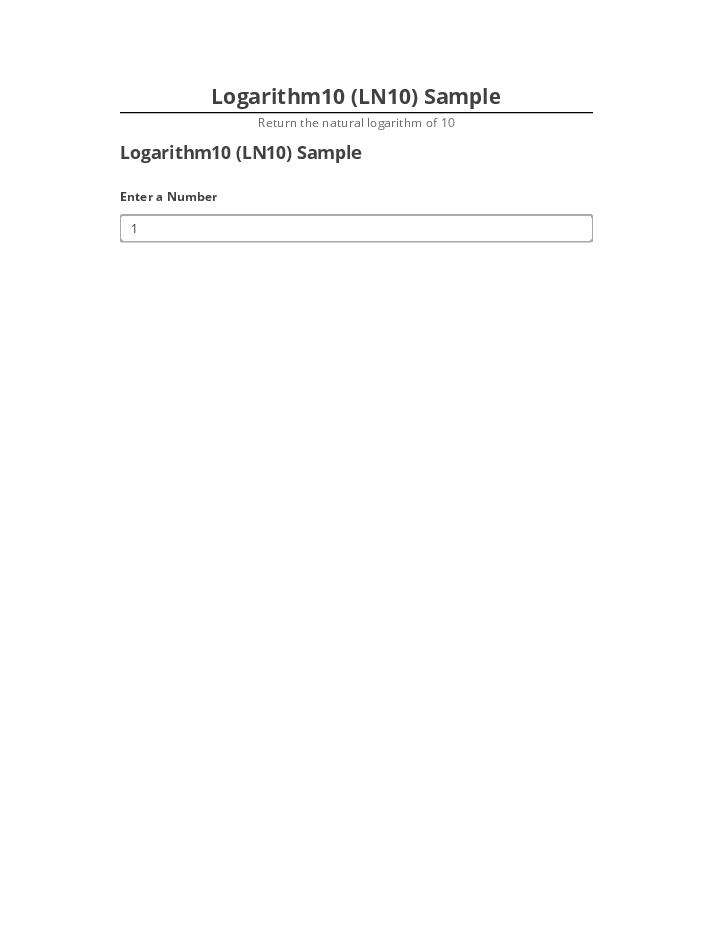 Archive Logarithm10 (LN10) Sample Salesforce