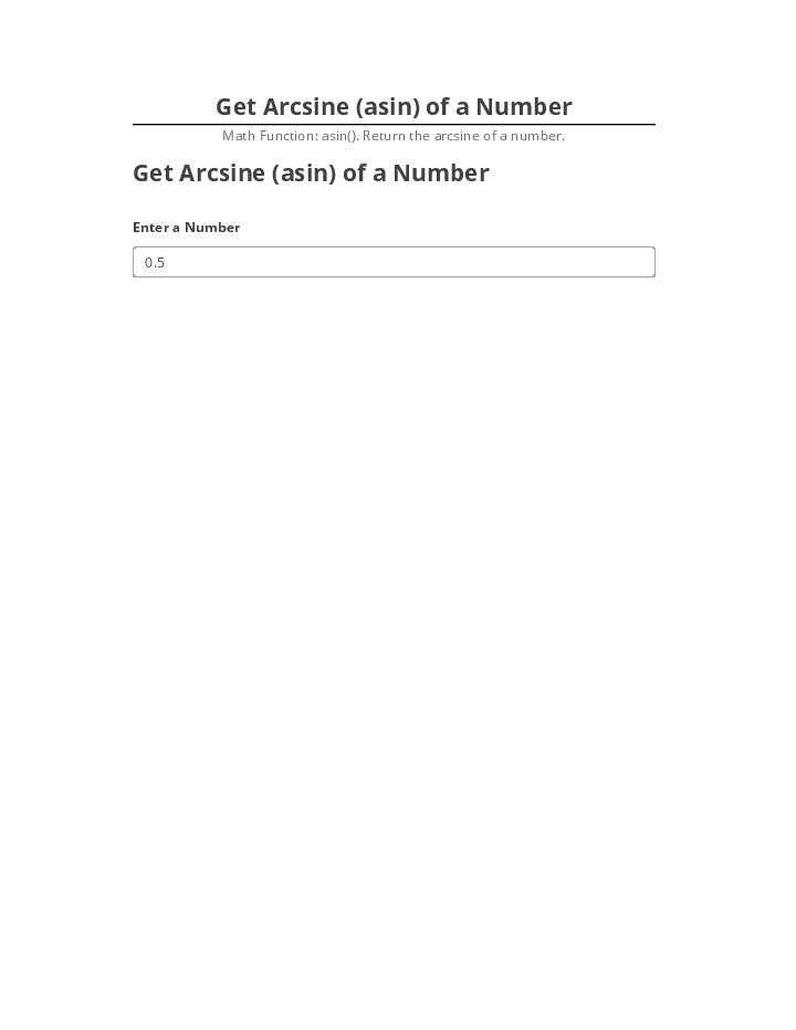 Extract Get Arcsine (asin) of a Number Microsoft Dynamics