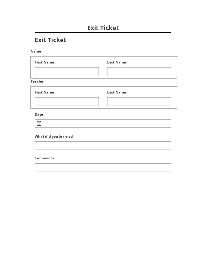 Manage Exit Ticket Netsuite