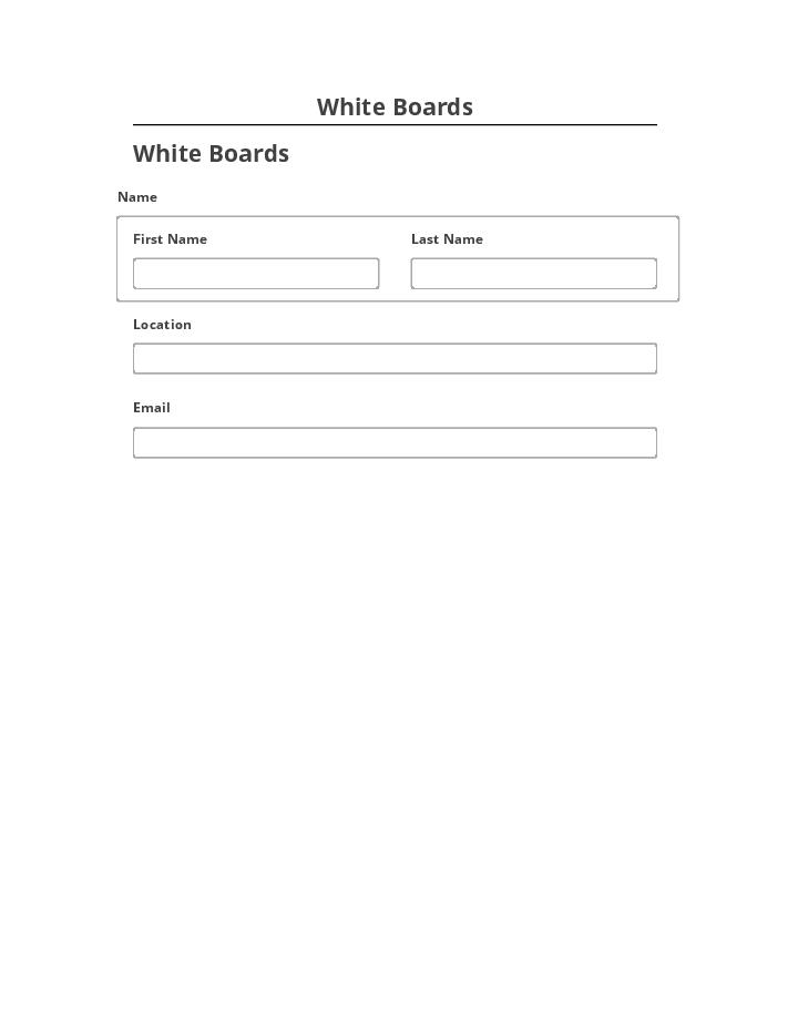 Pre-fill White Boards Salesforce