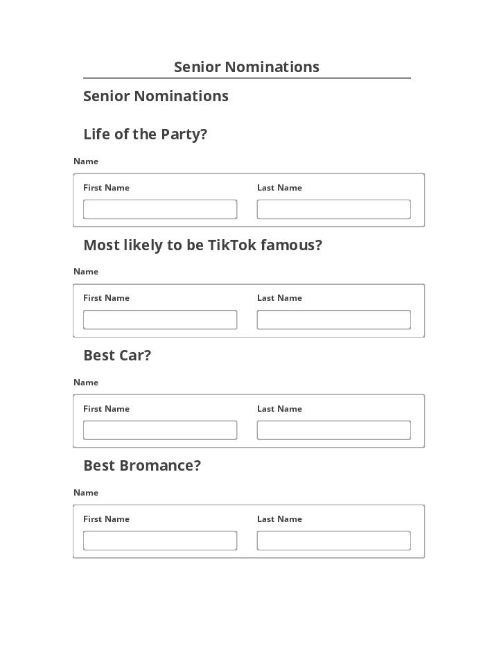 Manage Senior Nominations