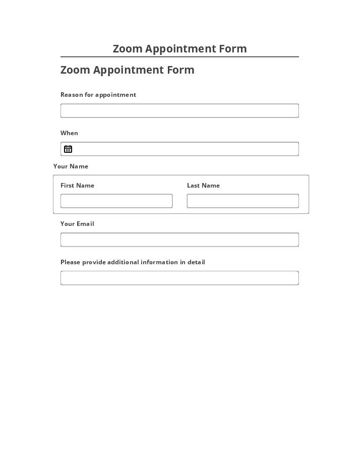 Arrange Zoom Appointment Form Salesforce