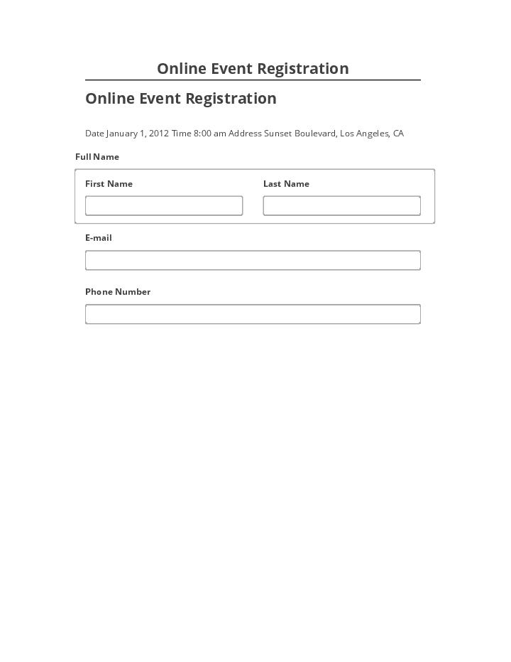 Extract Online Event Registration