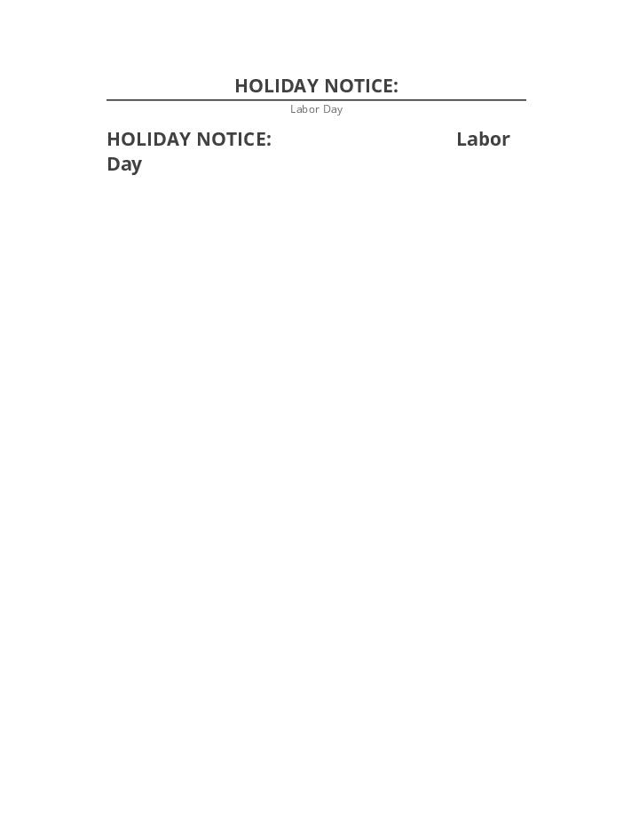 Incorporate HOLIDAY NOTICE: Salesforce