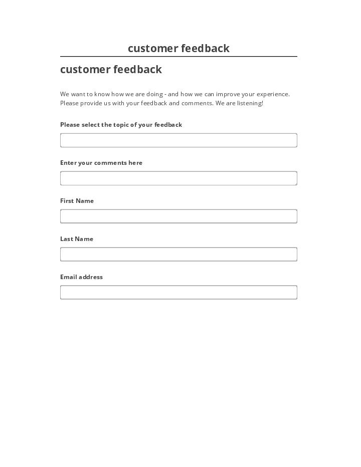 Pre-fill customer feedback Netsuite