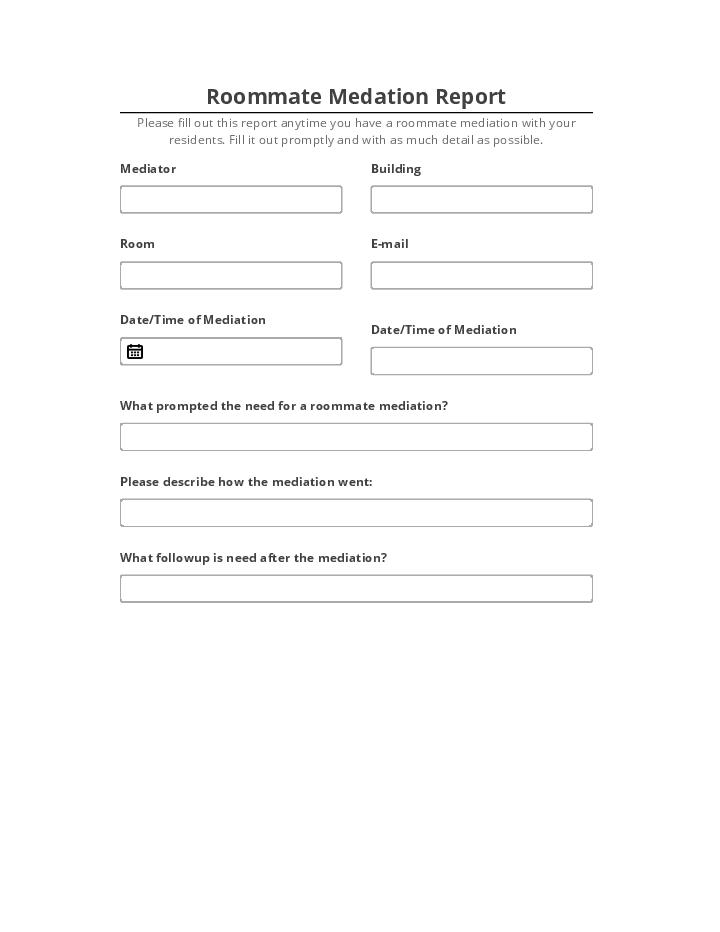 Update Roommate Mediation Report Form Netsuite