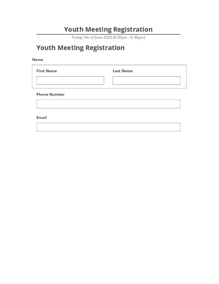 Extract Youth Meeting Registration Netsuite
