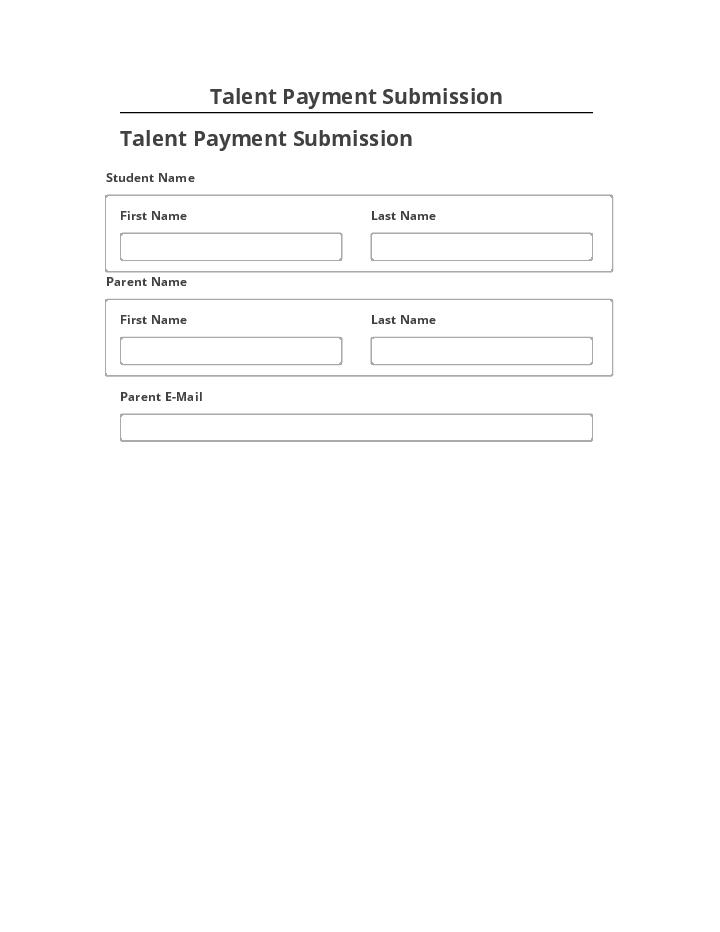 Export Talent Payment Submission Salesforce