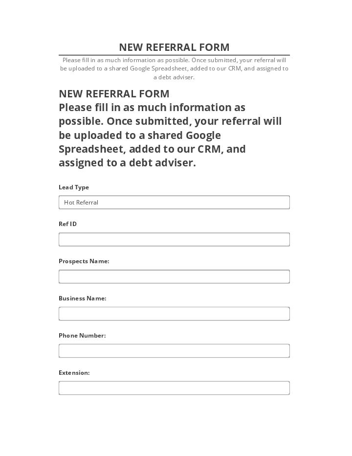 Manage NEW REFERRAL FORM