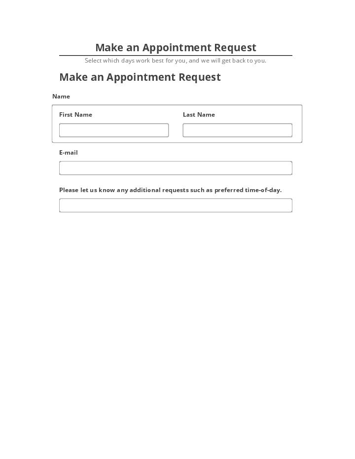 Manage Make an Appointment Request Netsuite