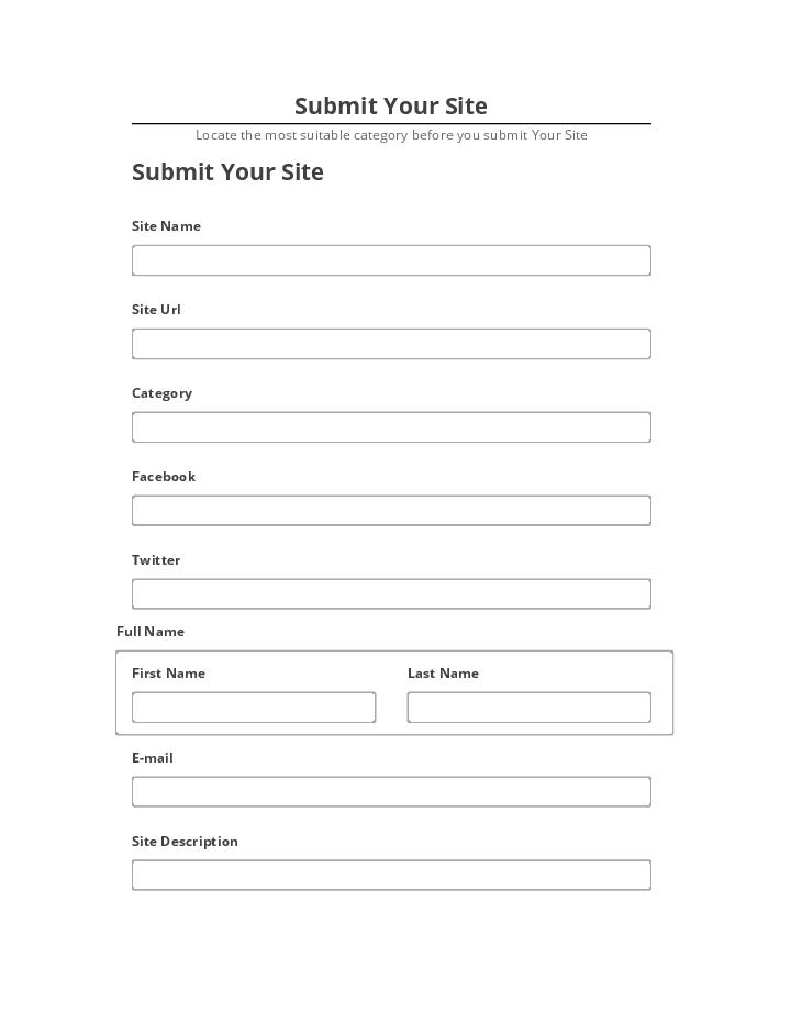 Pre-fill Submit Your Site Netsuite